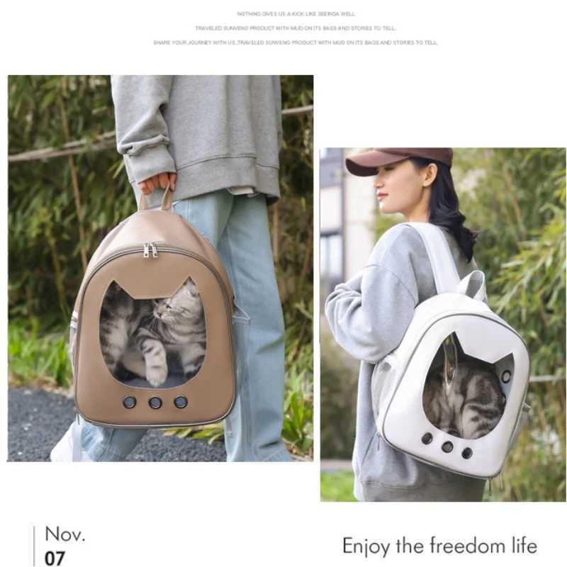 Portable Transparent Pet Backpack Foldable Outdoor Carrying Cats Bag Breathable Travel Bags for KittensDogs Going Out Pets Bag C251013