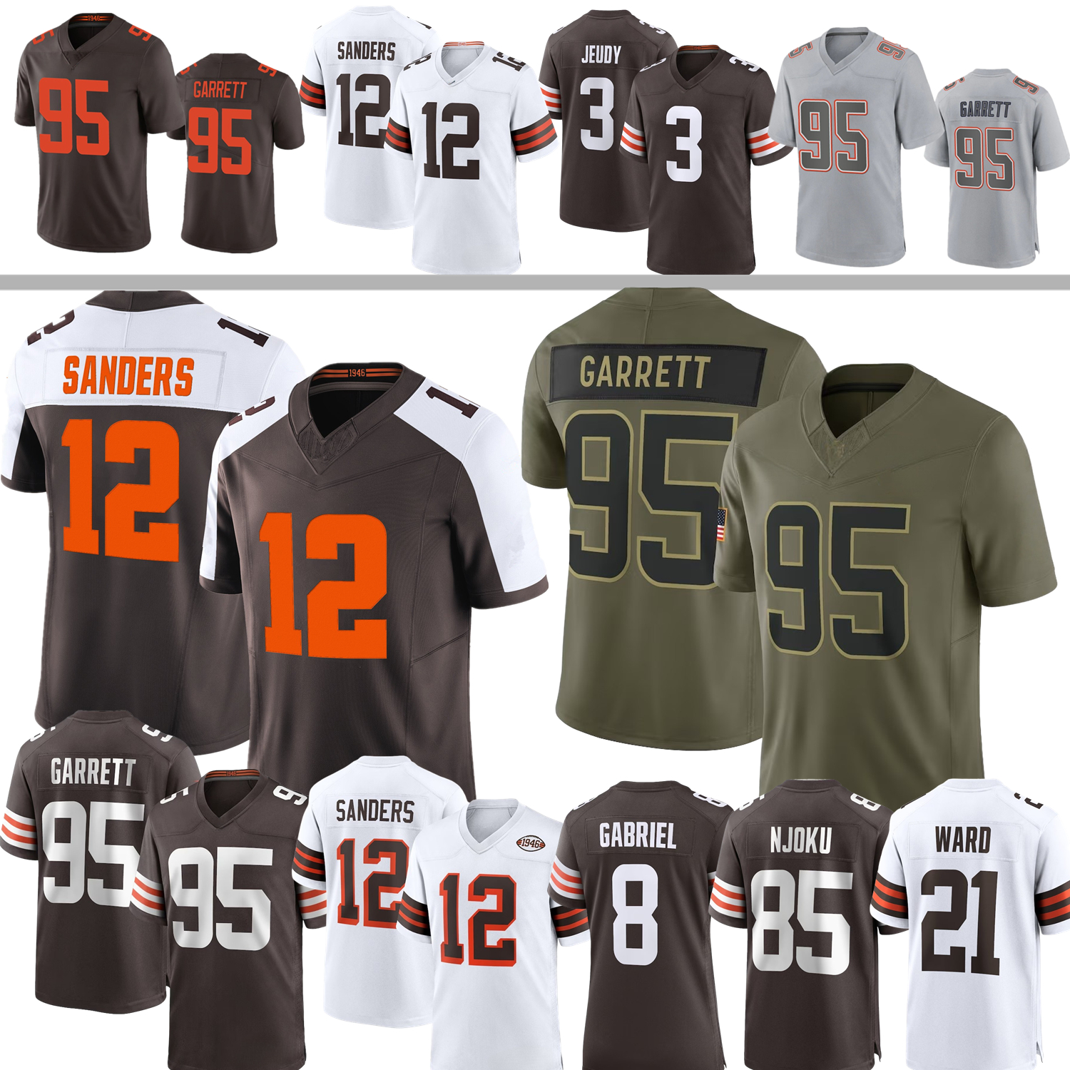 Shedeur Sanders Football Jersey Dillon Gabriel Myles Garrett Quinshon Judkins Jerry Jeudy Denzel Ward Cedric Tillman Bush Delpit Wright Collins Bond Fannin Jr.