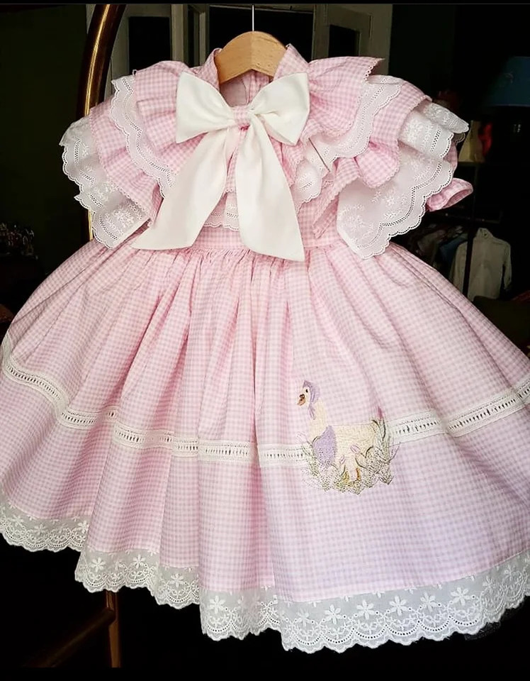 Baby Girl Summer Duck y Pink Plaid Turkish Vintage Ball Gown Princess Dress for Easter Eid Birthday Party B257 251010