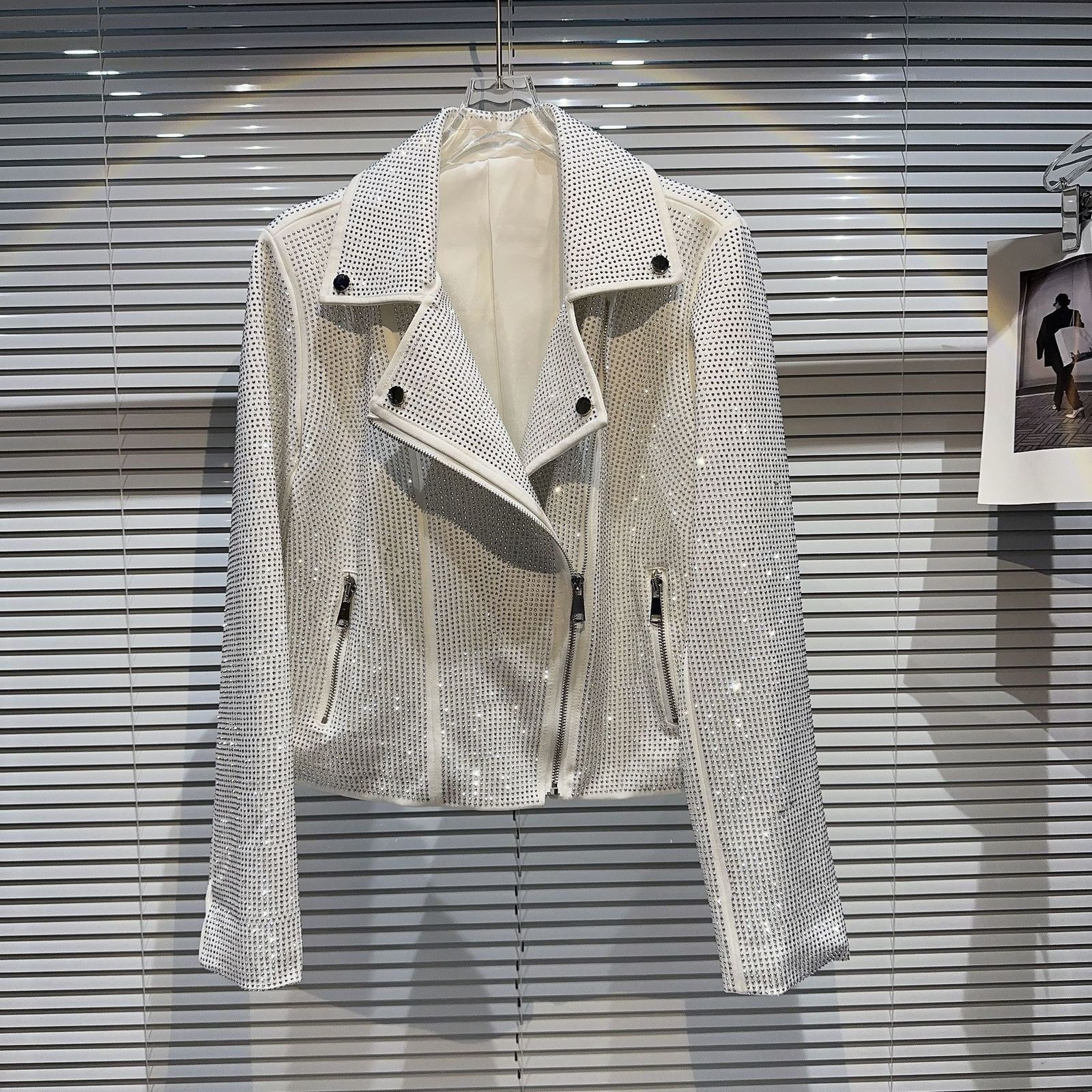 High Quality Paisley Heavy Industry Rhinestones Men Jacket Coat Drill Punk Club Outfit Jacket Jaqueta Bomber Diamond Black 250611