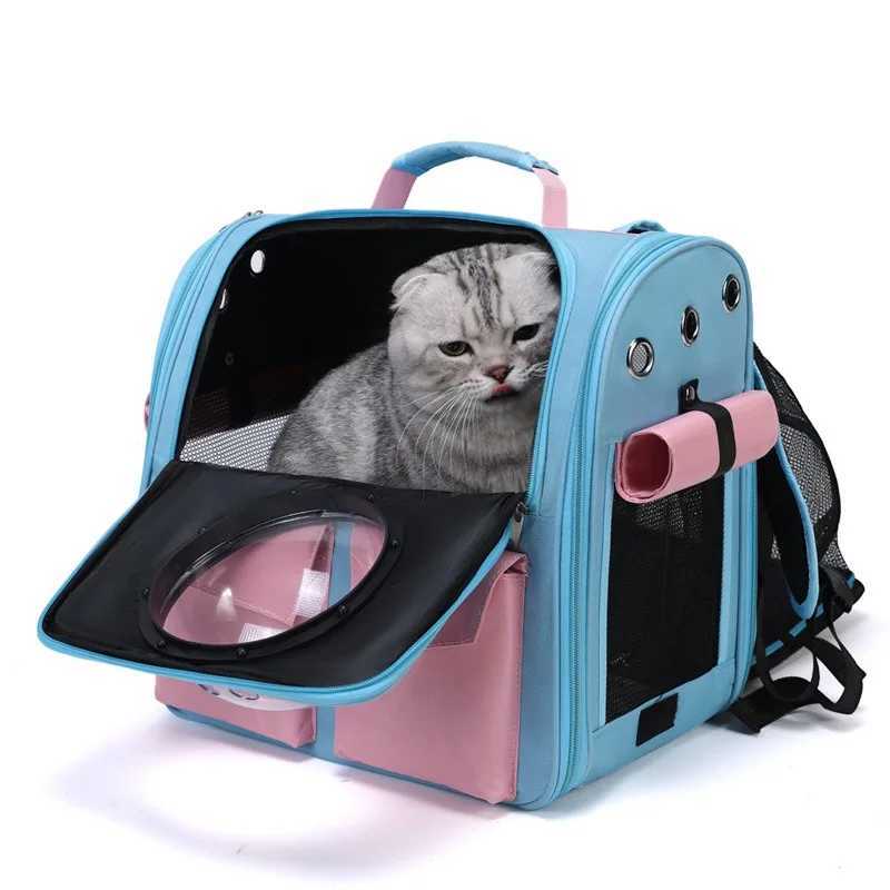 Pet Carrier Expandable Backpack Cat Dog Shoulder Bags with Breathable Mesh Pet Backpack Bag for Hiking Travel Camping Outdoor C251013