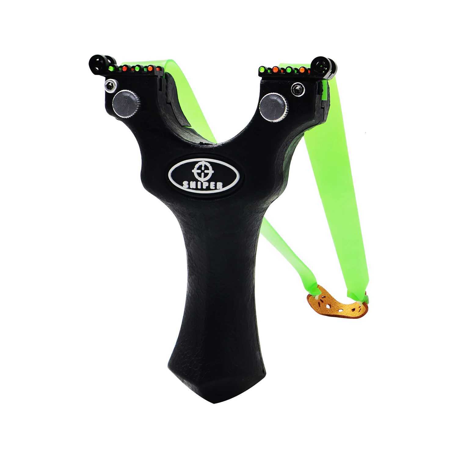 Black Resin Slingshot Catapult with Flat Rubber Band for Outdoor Sports Hunting Shooting Entertainment Accories Y251013