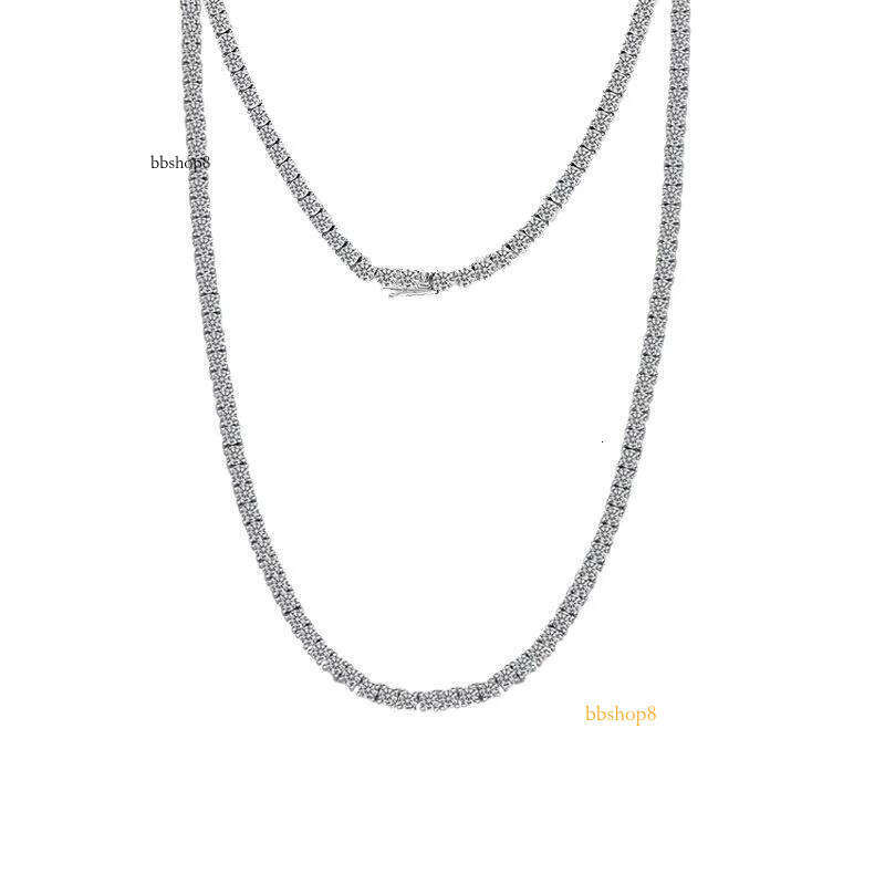 Hip Hop Boutique Jewelry Sterling Sier 2mm 3mm 4mm 5mm 6.5mm VVS Silicon Stone Tennis Chain Men and Women Necklace