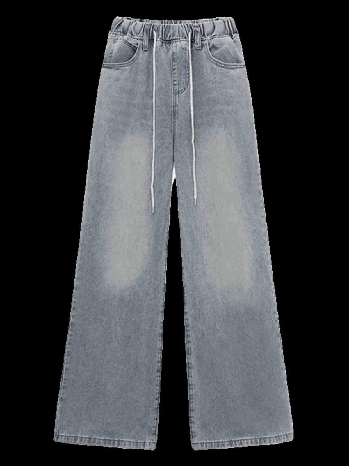 2025 High Street Sexy Wide Leg Denim Women Elastic Waist Womens Pants Slimming and Straight Loose Light Color Trousers WomenT251013