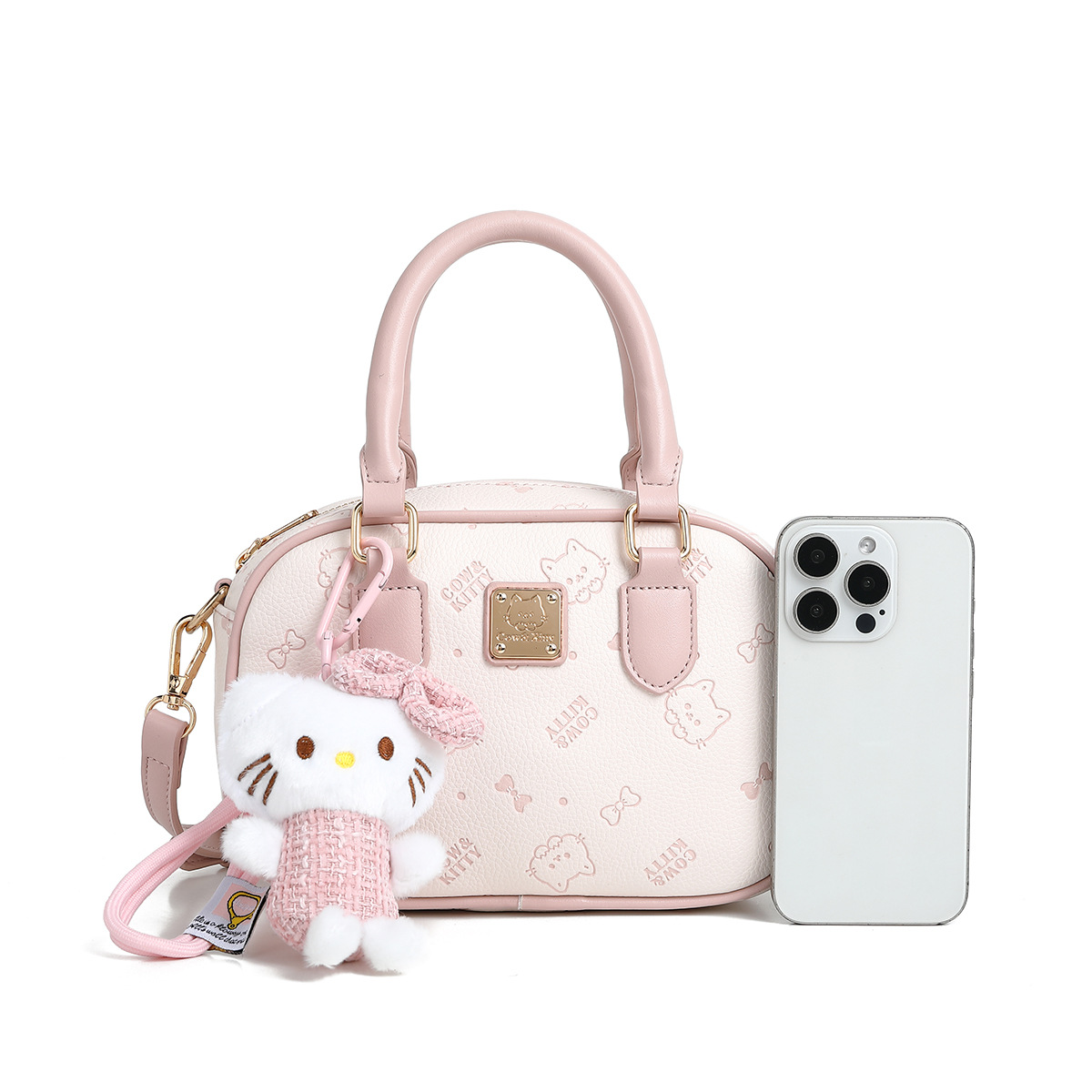 Cow & Kitty designer bag free shipping 2025 Cute Printed Texture Bowling Bag French Versatile Casual Fashion Cross body Bag for woman