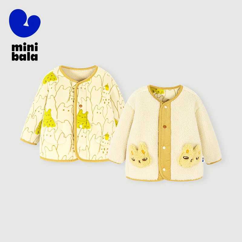 Mini Bala Kids Jacket 2025 Winter New Anti Static Reversible Casual Two Sided Wear Coat C251013