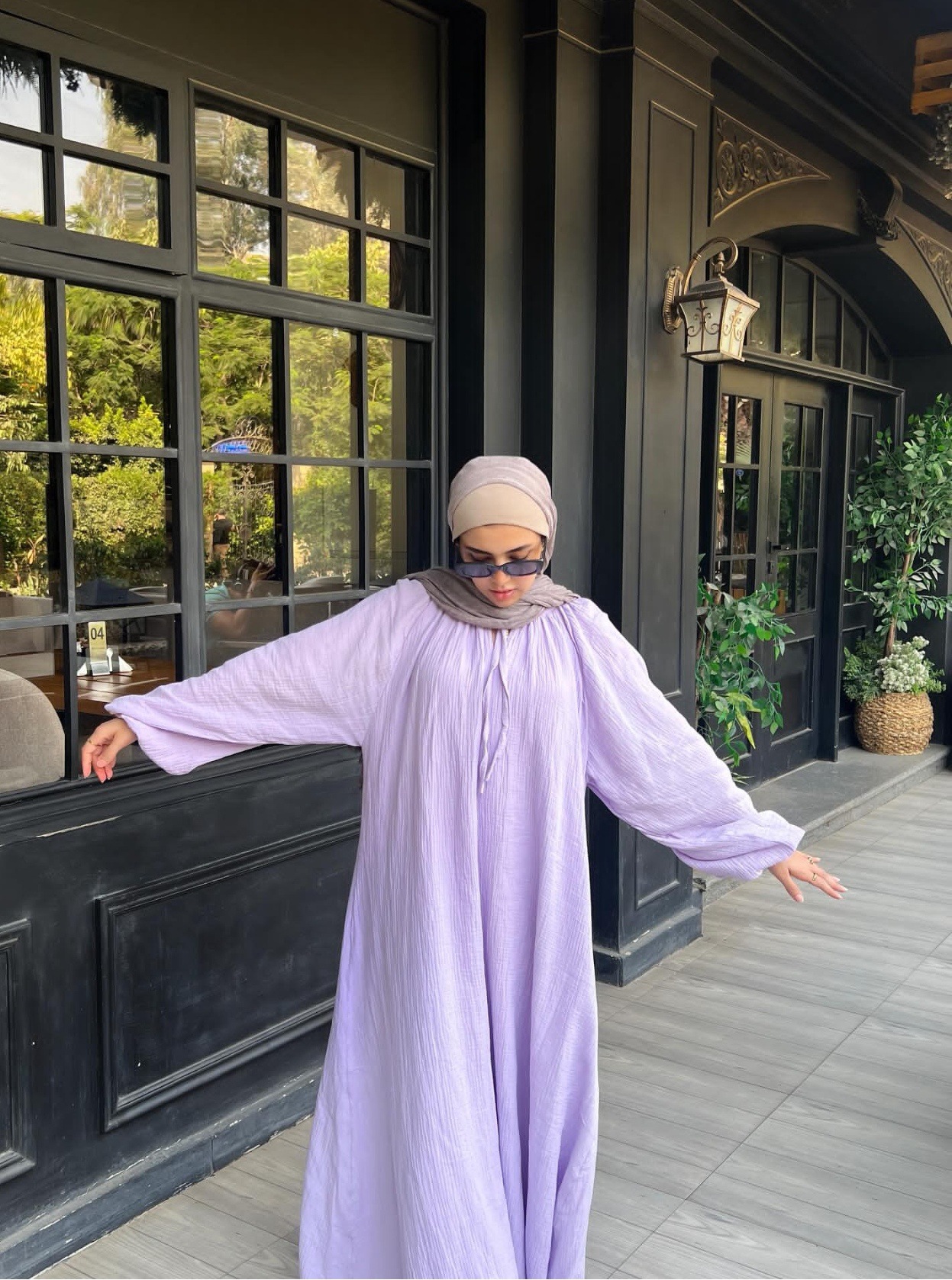 L10131Dubai Turkish solid color casual robe long dress