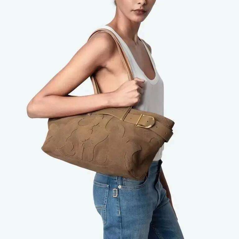 Suede Shopper Women, Fashion Top Handle Tote Bag Ladies, Women's Shoulder Handbags Design for Everyday Style