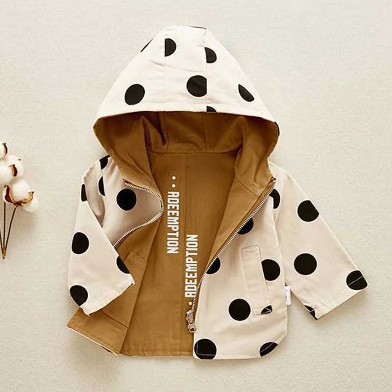Toddler Girls Jacket For Spring Fashion 1 3 5 Yrs Girls Outdoor Windbreakers Polka Dot Print Doublesided Outerwear Jackets C251013