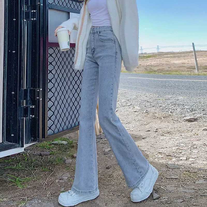 Highwaisted Slimming Womens Jeans Petite Size Stretchy Floorlength Trousers Denim FabricT251013