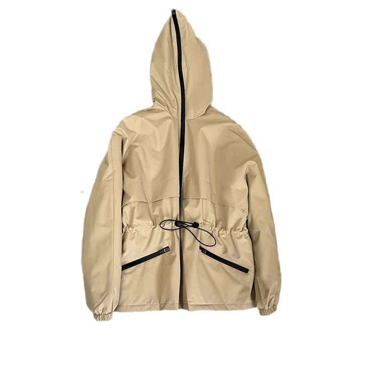 New Simple Casual Fashion Trench Coat Style Hooded Waist-Cinching Cotton Jacket For Women Trendy B5