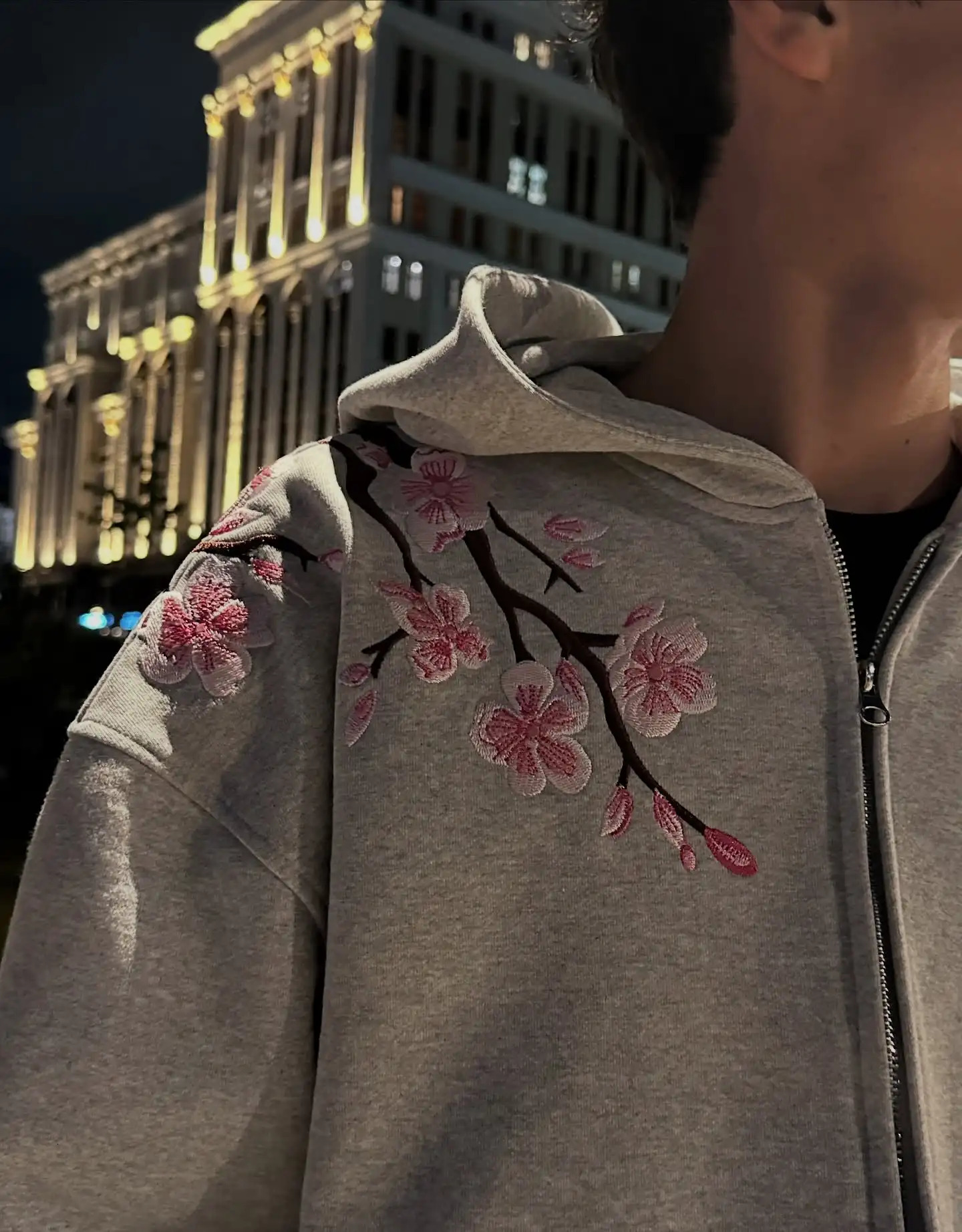 Y2K Vintage Oversized Cherry Blossom Embroidered Hooded Jacket Mens Womens Pink Zipper Coat Harajuku Hip Hop Graphic Streetwear 251013