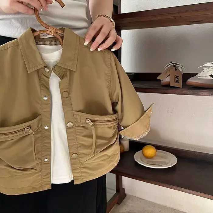 2025 Kids Coats New Spring Autumn Fashion Baggy Jackets Simple Style Casual Cool C251013