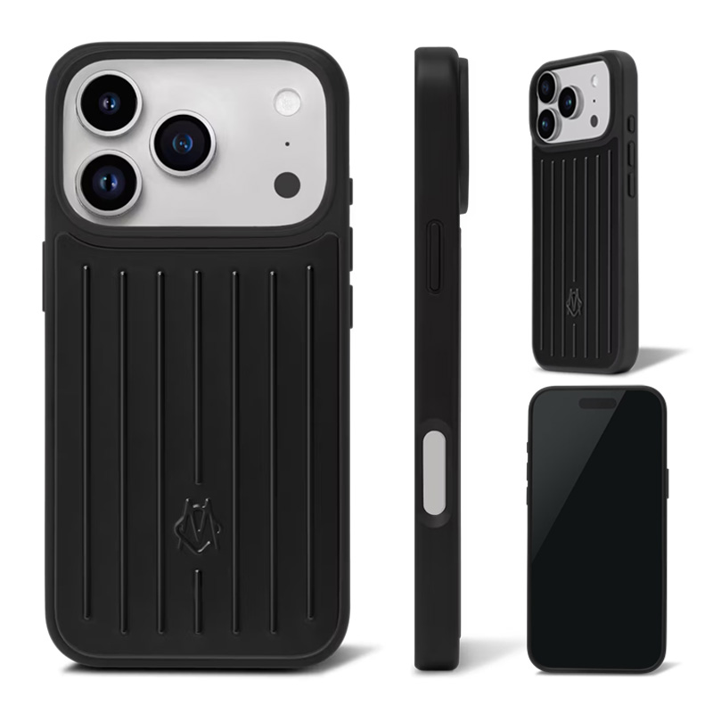 black Phone Case Suitcase Designer iPhone Case for Apple iPhone 17 Pro Max 16 15 14 13 Polycarbonate Aluminium Alloy MagSafe Weave Back Cover Coque Funda Scratch proof