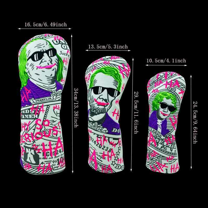 Clown president Golf Club 1 3 5 Wood Headcovers Driver Fairway Woods Cover PU Leather High quality Putter Head Covers S251013