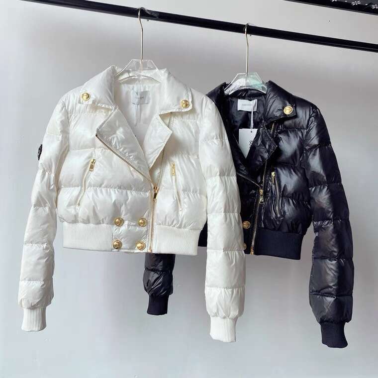 Gold Buckle New Jacket For Women Winter Slim Fit Solid Color Thickened Elegant High-End Cotton Coat Trendy B5