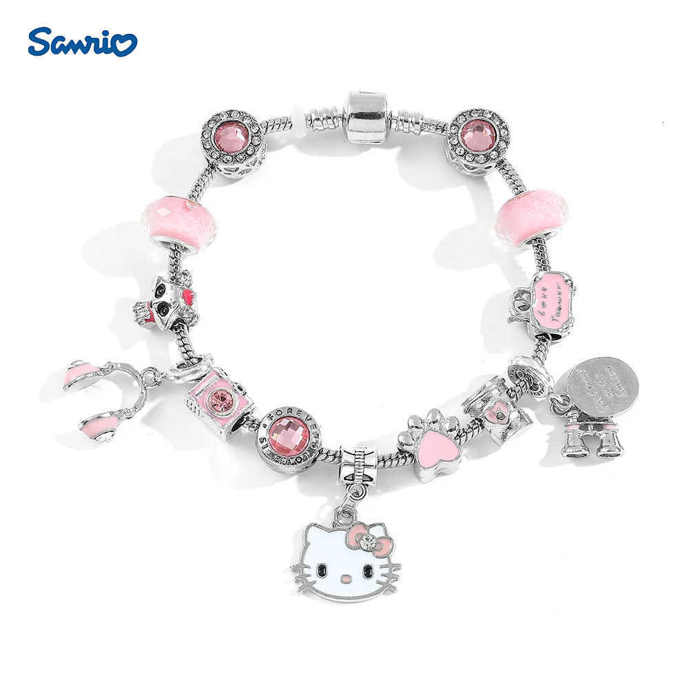 Sanrio Sanrio Hello Kitty Adjustable Bracelet Cute Cartoon Anime Alloy Jewelry Stylish Daily Wear Perfect Gift for girl H251110