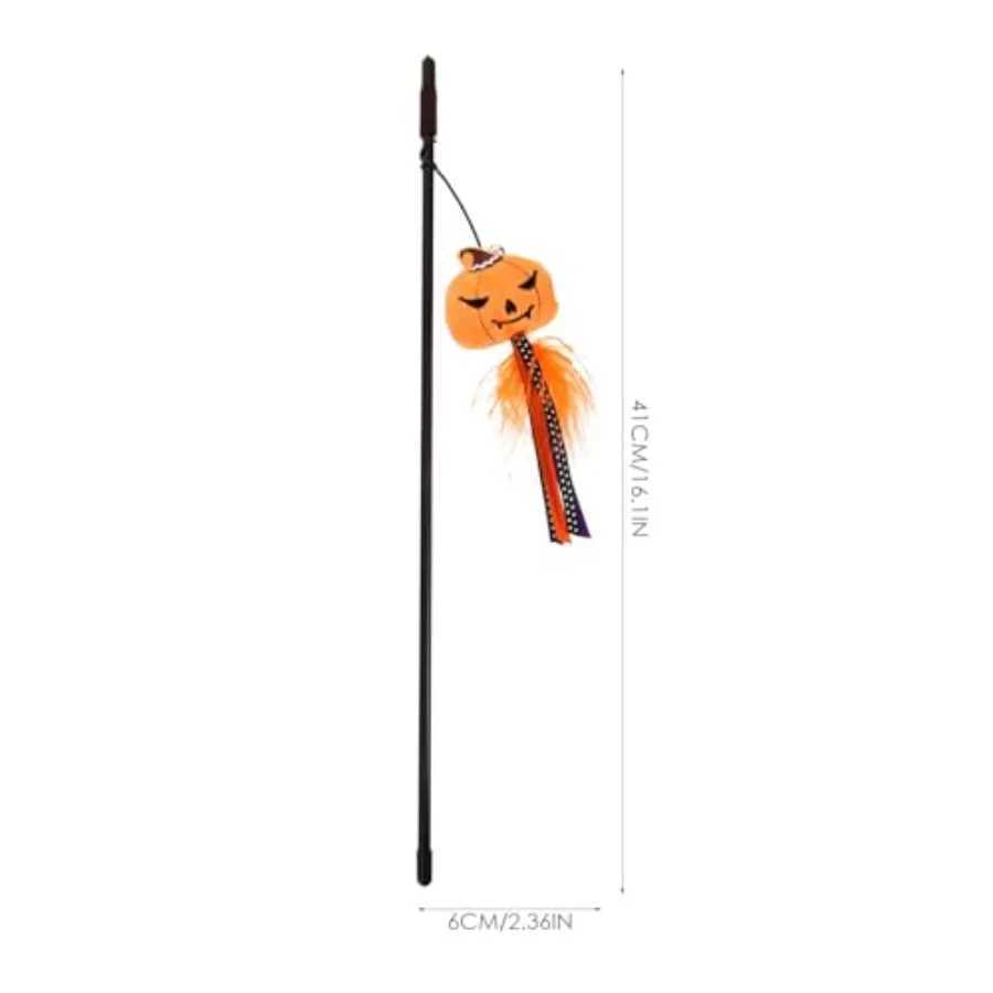 Halloween Cat Wand Toys Interactive Cat Teasing Stick Halloween Themed Toy ltifunctiol Wand Toy Kitten Stick Funny Pet Launcher C251013