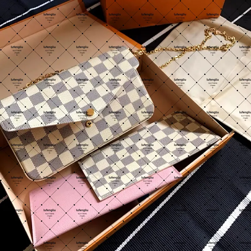 Top Quality Cross body Tote Envelope Bag 3piece Multi Felicie Pochette Chain Bags Gym Women Men M61276 Messenger Luxury Designer Purse Brown Flower Leather Handbags