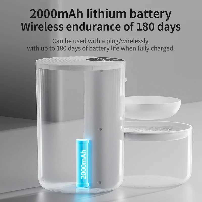 3L Wireless Automatic Pet Water Fountain Rechargeable Dump Water Feeder Timed Smart Cat Dog Water Dispenser No filter required C251013