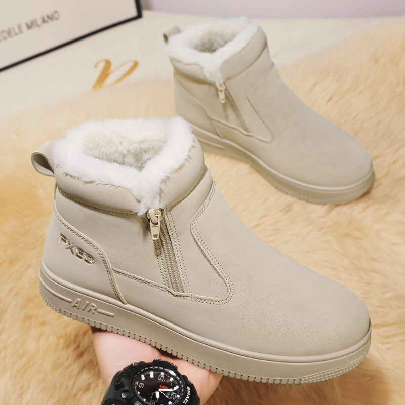 Designer Shoes Winter Men mid-top snow boots with fleece and thickened warm cotton shoes Northeast cold-resistant thick-soled casual short boots Free 