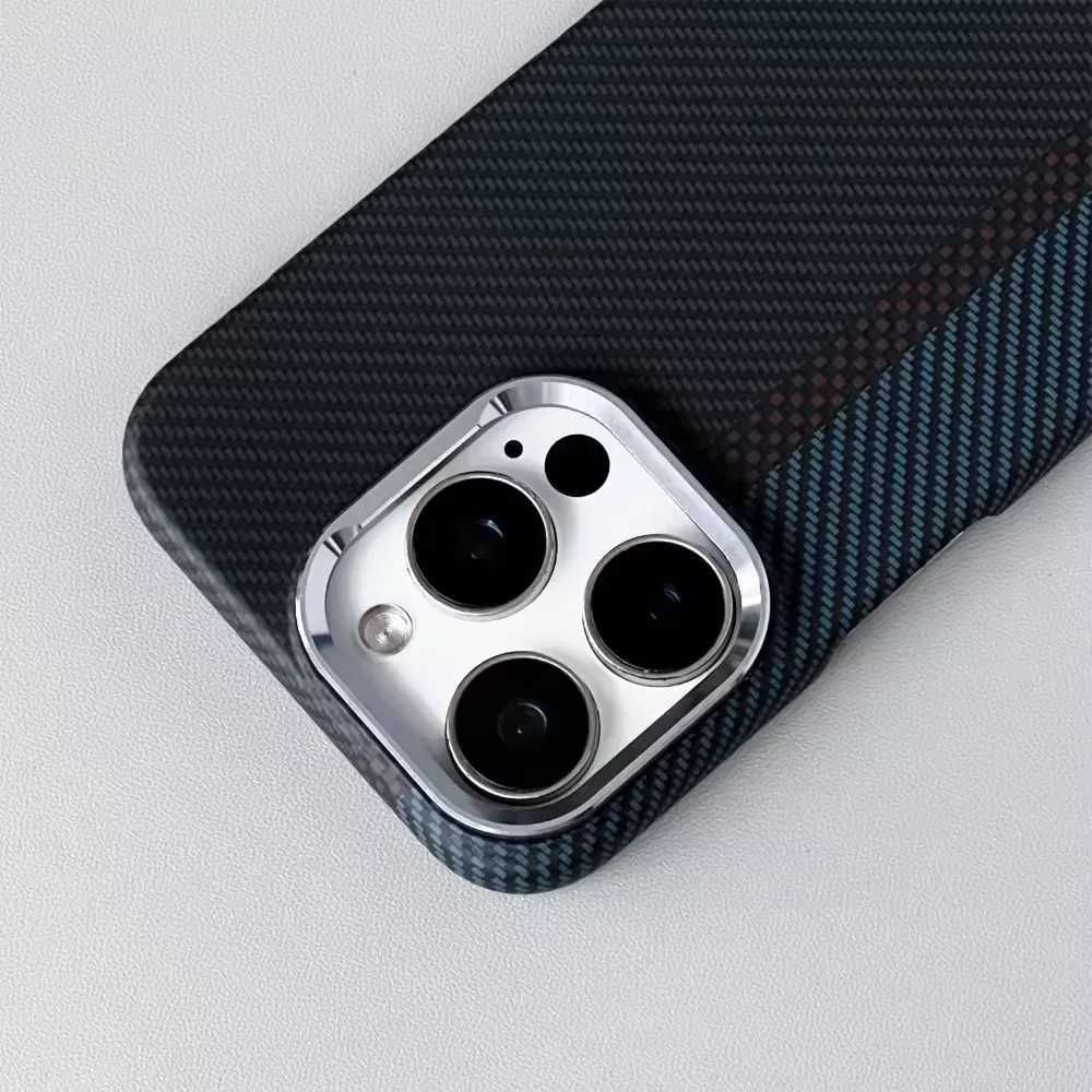 Luxury Carbon Fiber Texture Magnetic Phone Case for IPhone 17 14 15 16 Pro Max 17Po 17Air Alloy Lens Ultra Thin Hard PC Cover J251202