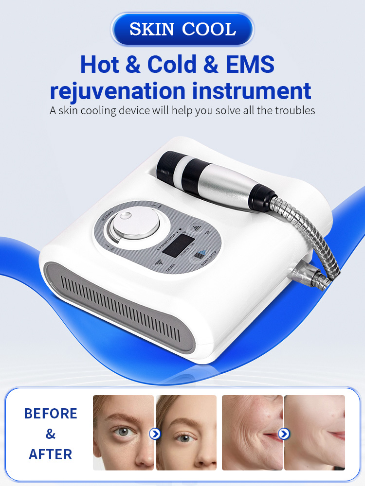 Cool + Hot Facial Electroporation Cryotherapy RF Beauty Machine Anti-aging Skin Rejuvenation Skin Cooling Tight Professional Device