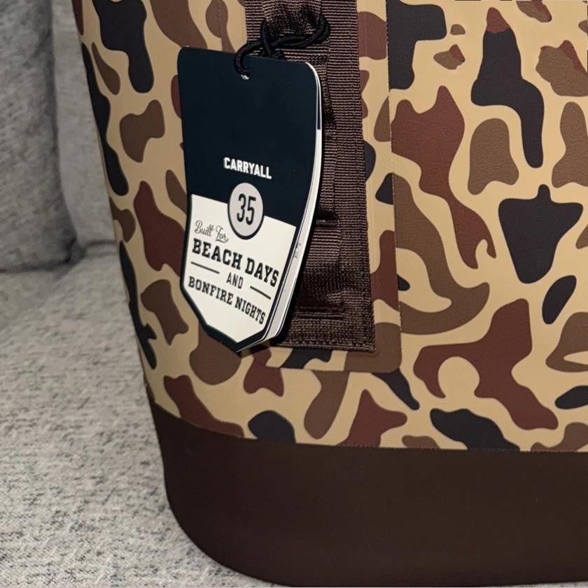 US warehouse Designer Camino 35L Totes Bags Camo Carry All Picnic Box Internal Dividers Fishing Camping Lunch Bags Outdoor Durable Beach Water proof Large Bag 1013