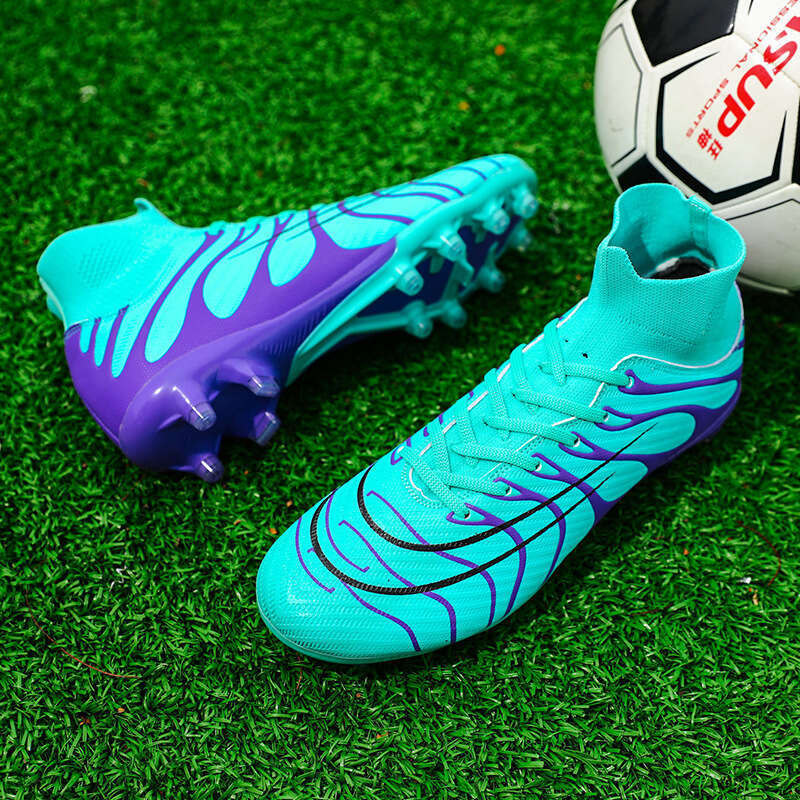 Wholesale Overseas Men and Women Adult High-top Breathable Soccer Artificial Turf Training Professional Competition Shoes Cleats