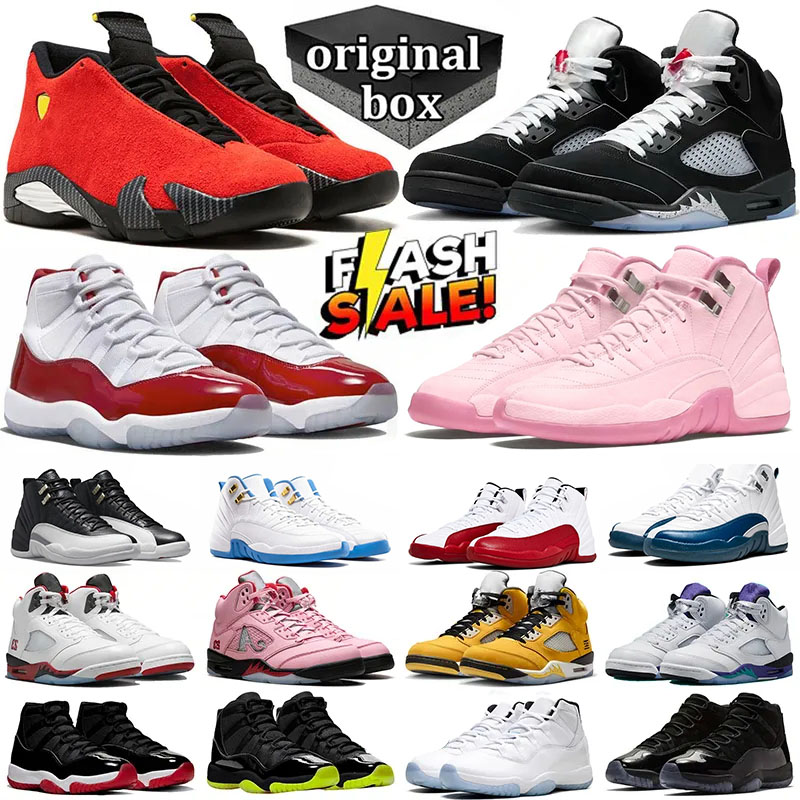 With Box designer shoes 5s 11s 12s 14s basketball shoes for Women Mens Metallic Reimagined DMP Cherry Flu Game Outdoor Sports Sneakers Platform Trainers Size 36-47