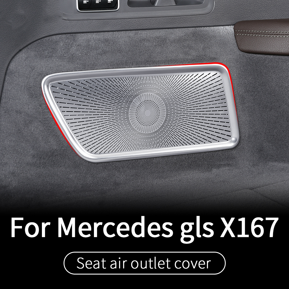 Car Stainless Steel Trunk Air Outlet Frame Trim Trunk Vent Net Decoration for Mercedes Benz GLS X167 GLS450 GLS580 GLS63 AMG 2020-2025 Interior Access