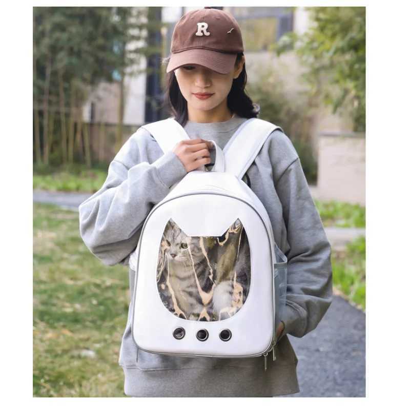 Portable Transparent Pet Backpack Foldable Outdoor Carrying Cats Bag Breathable Travel Bags for KittensDogs Going Out Pets Bag C251013