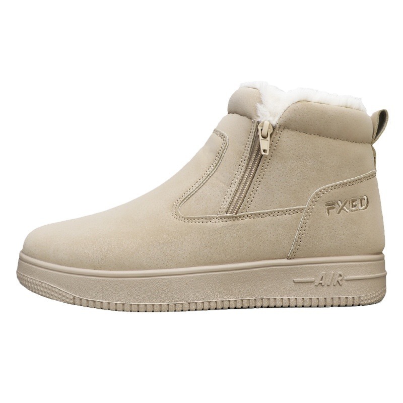 Designer Shoes Winter Men mid-top snow boots with fleece and thickened warm cotton shoes Northeast cold-resistant thick-soled casual short boots Free 