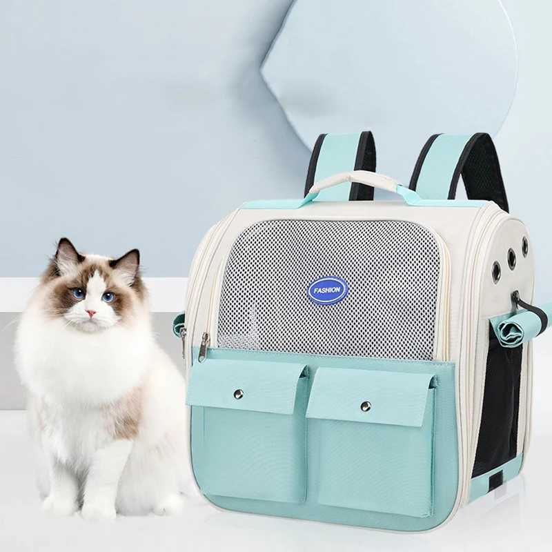 Adjustable Strap Pet Carrying Bag Foldable Cat Backpack for Outdoor Travel Ventilation Large Capacity Cat Carrier Backpack C2510131