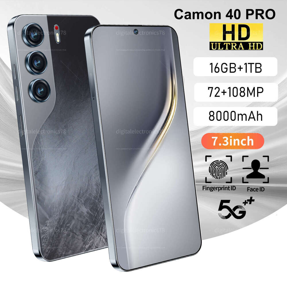 HOT Camon 40 Pro 7.3inch HD Global Edition Original Smart Dual Card 8000mAh Battery Facial Recognition Function