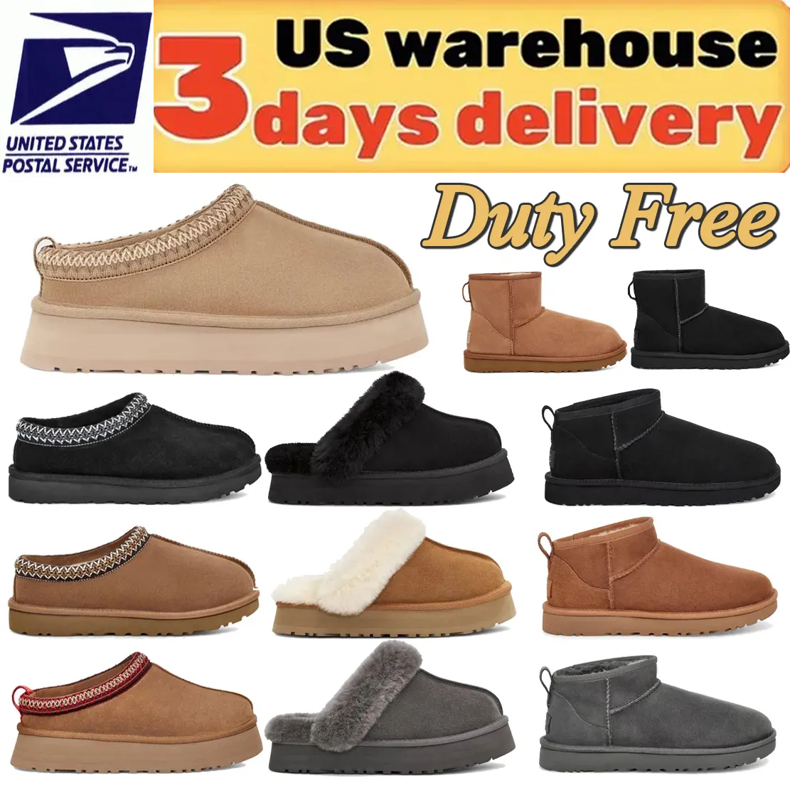 Designer Slippers lage Snow boots Tasman slippers Tazz Ultra Annual luxe coppy Platform Women Men Fur Dermis Thick Chesut Sand Mustard Seed Beige sandals