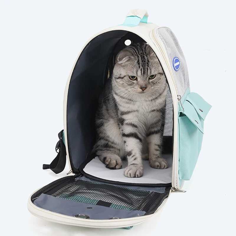 Adjustable Strap Pet Carrying Bag Foldable Cat Backpack for Outdoor Travel Ventilation Large Capacity Cat Carrier Backpack C2510131