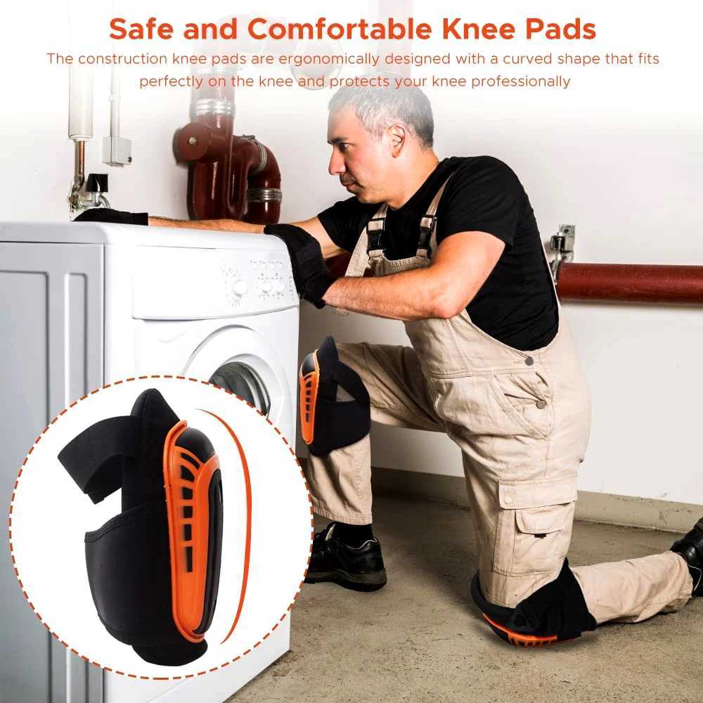 1Pair Work Knee Pads Construction Gel Knee Pads Heavy Duty Comfortable Antislip Foam Knee Pads for Cleaning Flooring and Garden C251013