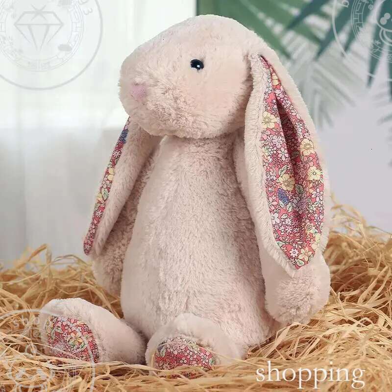 jelly cat Floral print Easter New Product Flower Cloth Bonnie Rabbit Plush Toy Soothing Doll Children's jelly