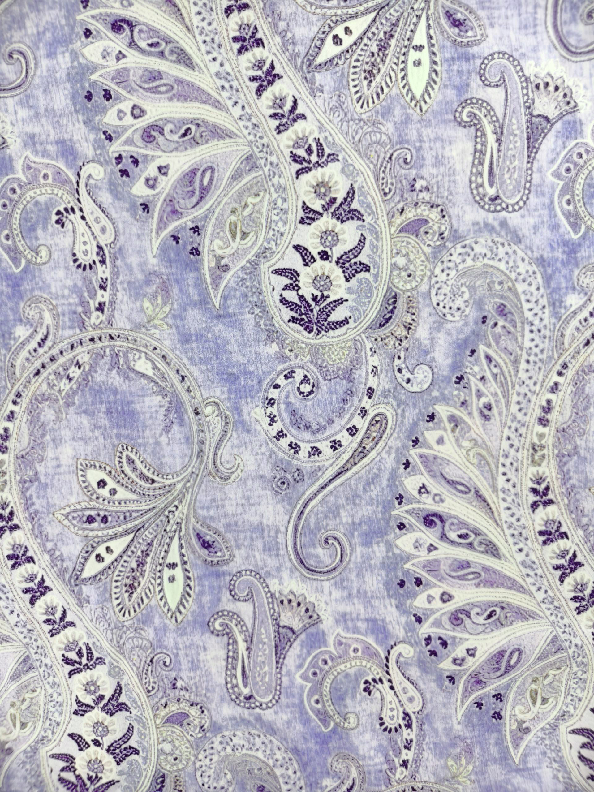 Women's Autumn Winter Paisley Printed Long - Sleeve Top - Elegant Mom - Style Loungewear & Daily & Office Purple Top-CF55138