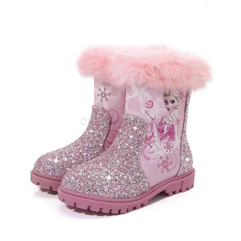 Disney girls cartoon frozen boot elsa princess Fashion boots plus velvet childrens shoesXJ251013 - view 3
