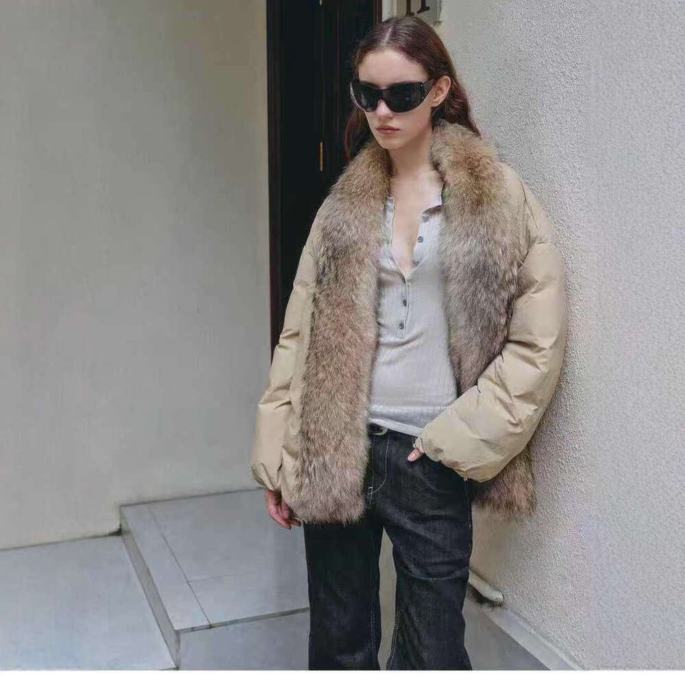 2025 Winter New Hungarian White Goose Detachable Lynx Fur Collar Down Jacket | Snow Mountain Parka