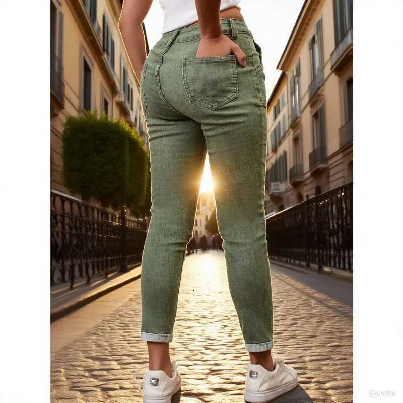 Straight Tube Ladies Jeans Slim Fit High Waist Stretch Denim Pants for Women Comfortable Tummy Control high quality clothingT251013