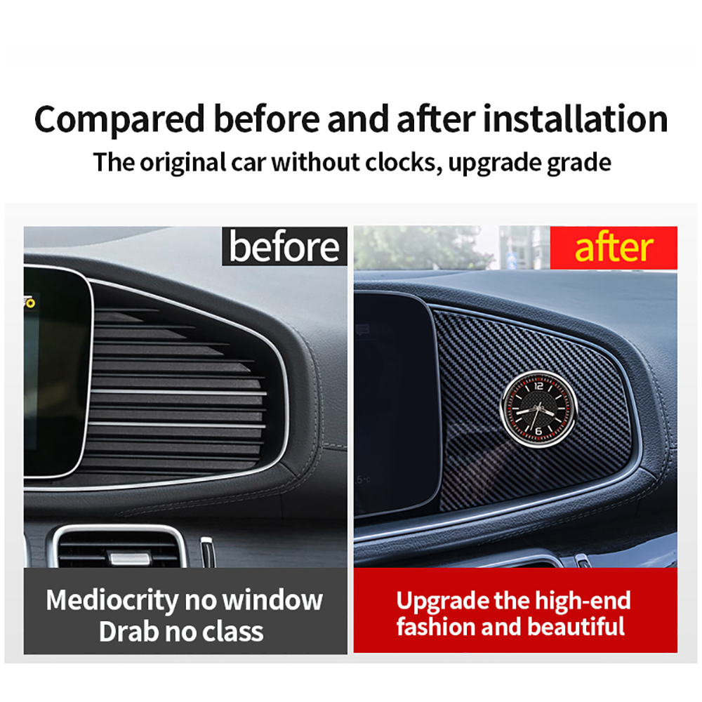 Car Center Console Clock Quartz Watch Carbon Fiber Cover Trim for Mercedes Benz GLE Class W167 Coupe C167 GLS63 X167 AMG 450 350 Accessories