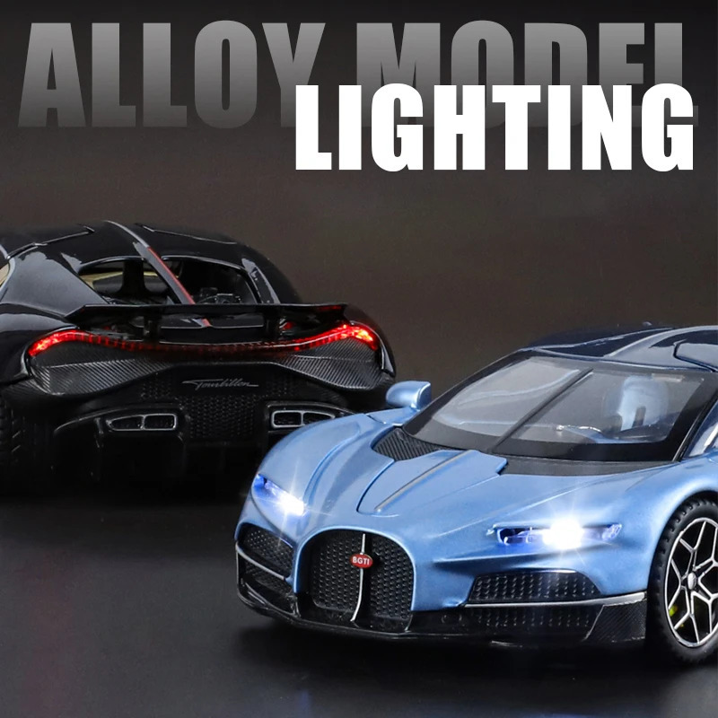 132 Bugatti V16 Supercar Alloy Metal Diecast Model Car Childrens Toys Mini GT Collection Hobbies Birthday Gifts Boy 251011