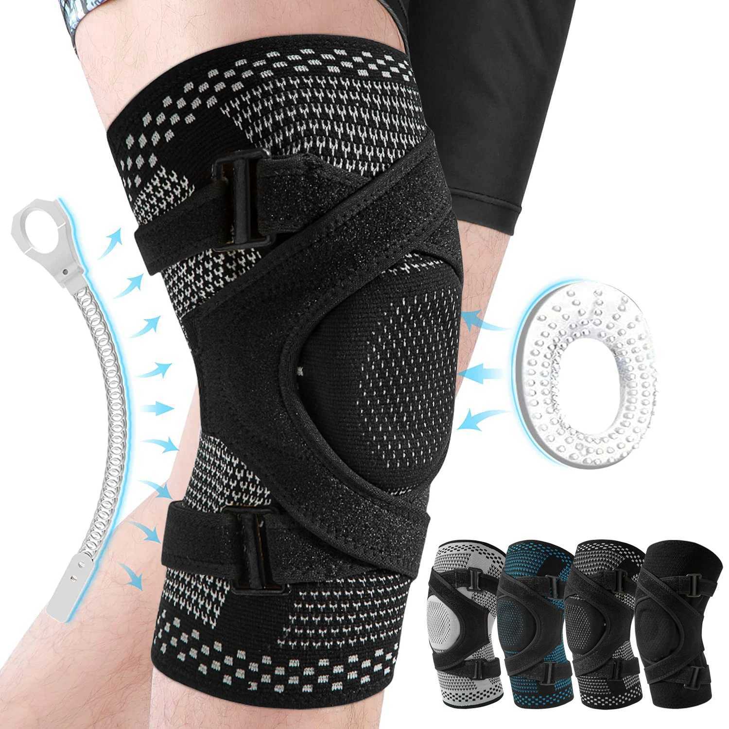 Knee Brace Support with Straps Side Stabilizers Patella Gel Pad Compression Sleeve for Knee Pain Meniscus Tear Running Working C251013
