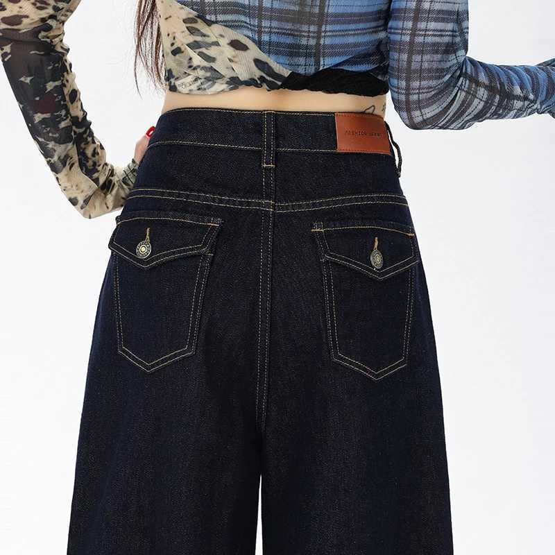 High Waist Casual Womens Jeans Flare Pants Comfortable Loose Wide Leg Stretch Vintage Denim Trousers for WomenT251013