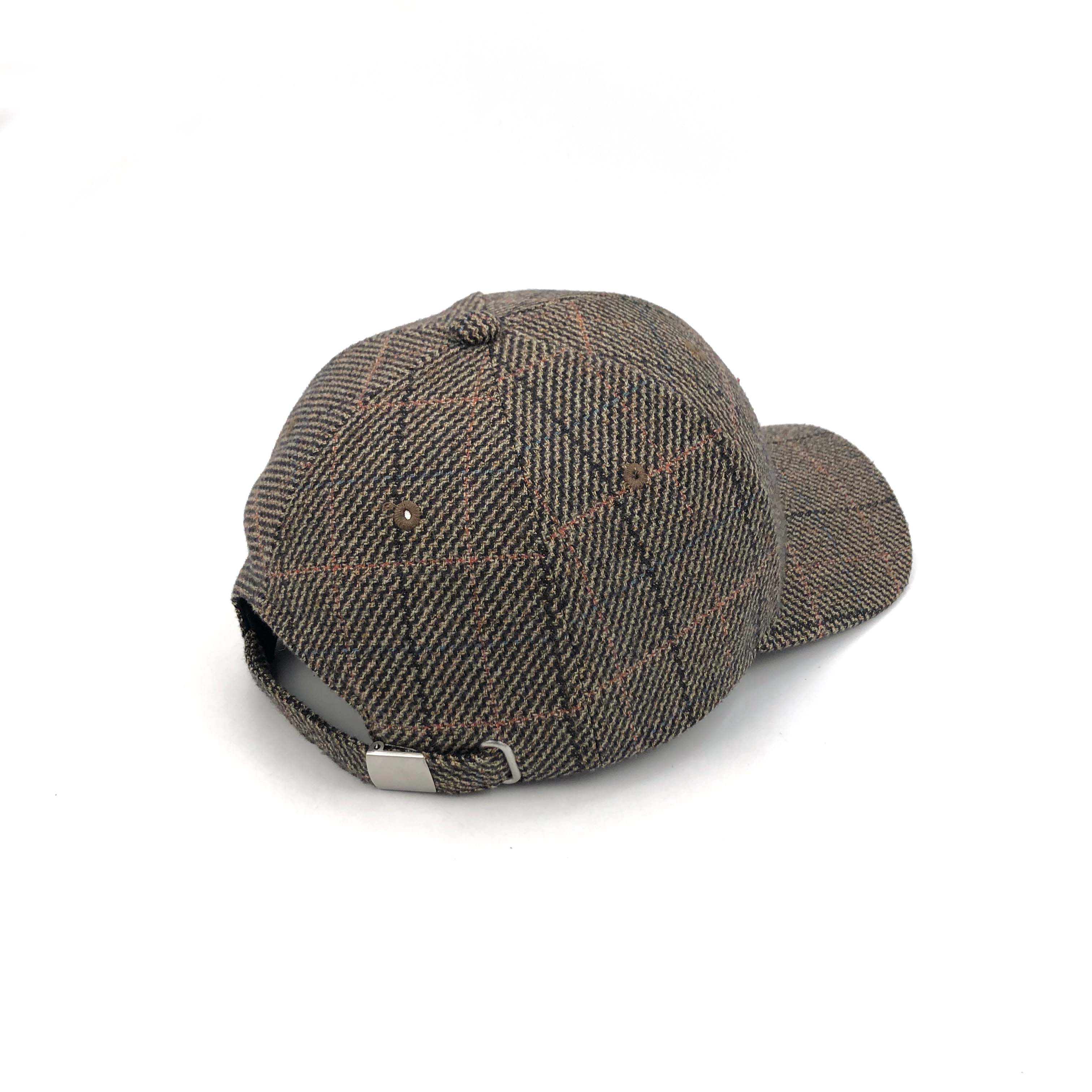 High quality 6 panel plain cap with curved brim wool baseball cap
