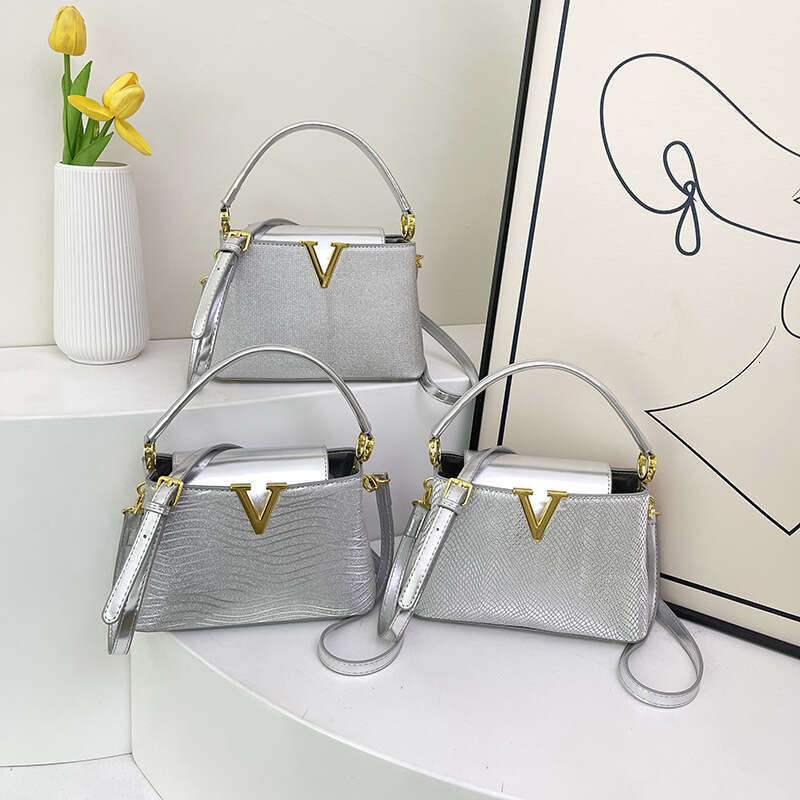 Elegant Designer Bag for Women Versatile Silver Handbag for Women New Fashionable Party Shoulder Crossbody Bag Evening Bag