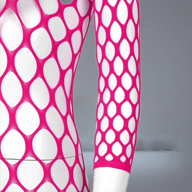 Womens V Neck Long Sleeve Crotchless Bodystocking Stretchy Fishnet Bodysuit Mesh Lingerie Nightwear Sleepwear2760079